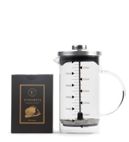 Borosilikat 600 Ml French Press ve Filtre Kahve Siyah