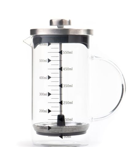 Borosilikat 600 Ml French Press ve Filtre Kahve Siyah