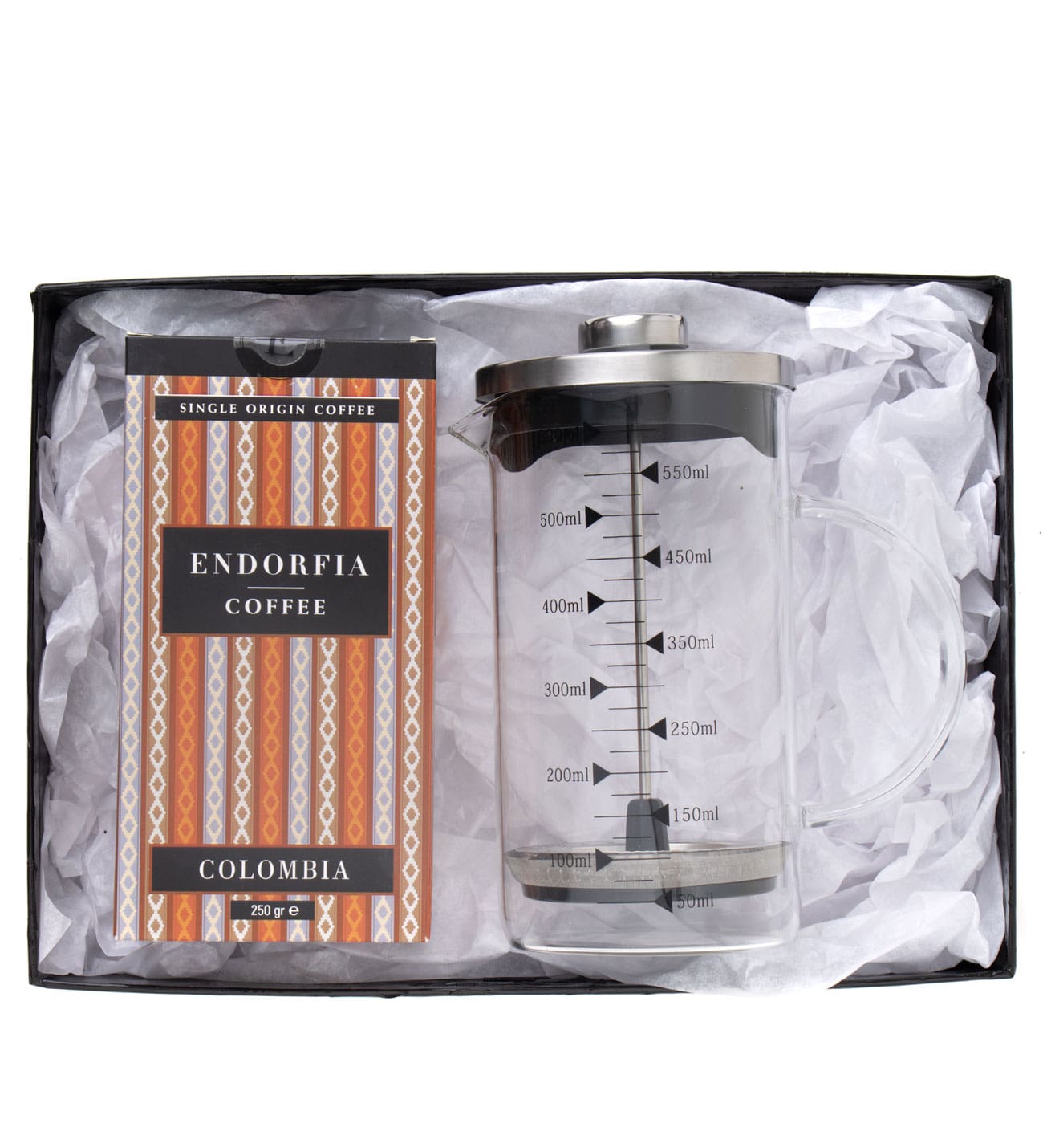 Borosilikat 600 Ml French Press ve 100 gr Kolombia Kahve