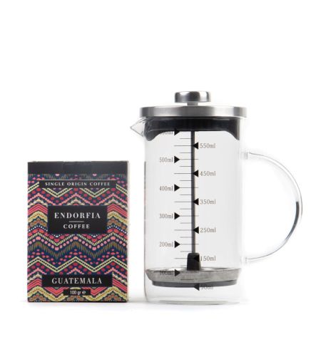 Borosilikat 600 Ml French Press ve 100 gr Guatemala Kahve