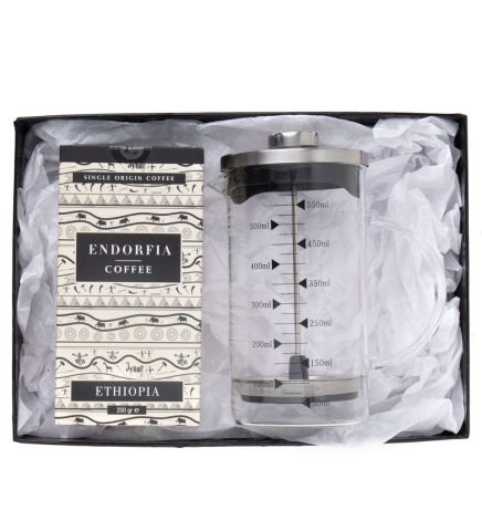 Borosilikat 600 Ml French Press ve 250 gr Etiyopya Kahve