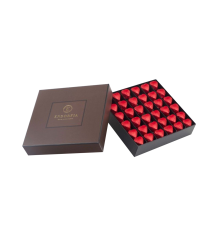 Single Midi Fıstıklı Kalp Çikolata Kırmızı-Kahverengi