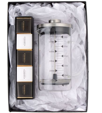 Borosilikat 600 Ml French Press ve Single Slim Mix Madlen Gold