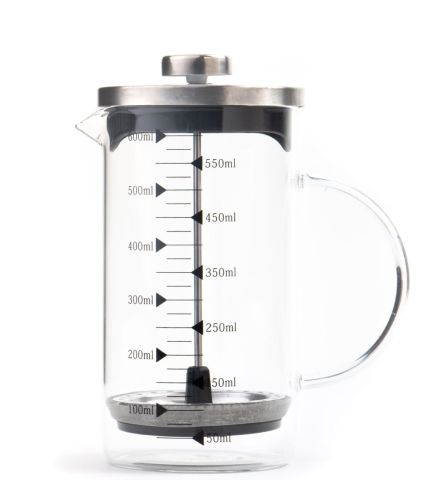 Borosilikat 600 Ml French Press ve Single slim Gül Yapraklı Lokum Kırmızı