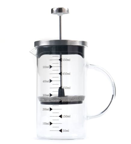 Borosilikat 600 Ml French Press ve Single slim Gül Yapraklı Lokum Kırmızı