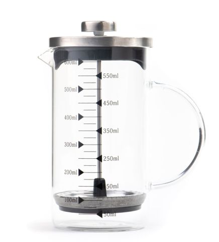 Borosilikat 600 Ml French Press ve  Single Slim Fıstıklı Kalp Çikolata Kırmızı