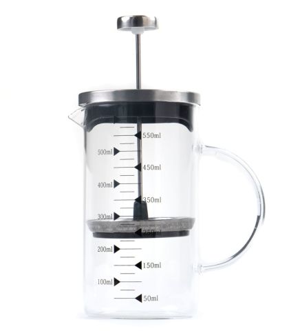 Borosilikat 600 Ml French Press ve  Single Slim Fıstıklı Kalp Çikolata Kırmızı