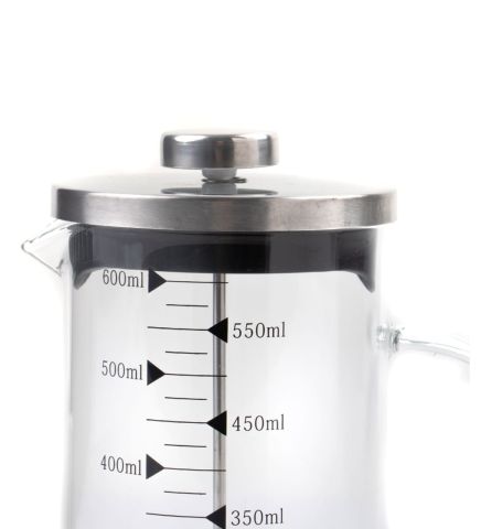 Borosilikat 600 Ml French Press ve  Single Slim Fıstıklı Kalp Çikolata Kırmızı