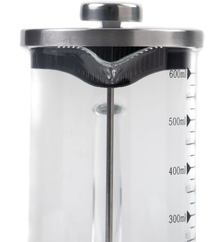 Borosilikat 600 Ml French Press ve  Single Slim Fıstıklı Kalp Çikolata Kırmızı