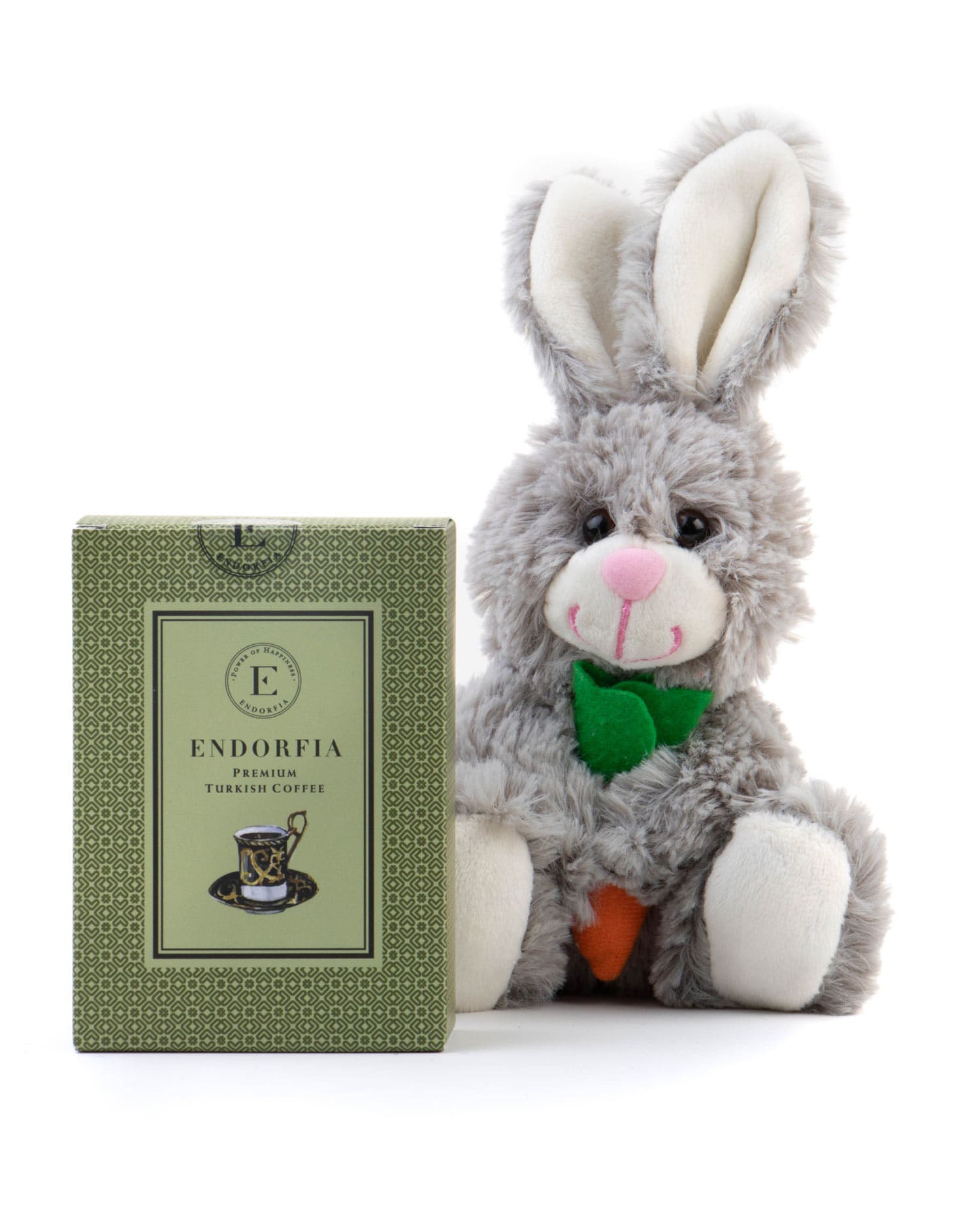 Sevimli Tavşan ve Premium Türk Kahvesi Yeşil Hediyelik Kahve
