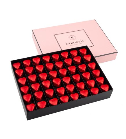 Single Maxi Fıstıklı Kalp Çikolata Kırmızı-Pembe