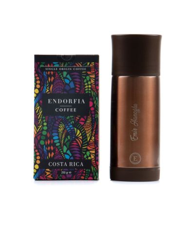 Kişiye Özel Sızdırmaz Termos Kahverengi - Kostarika Dünya Kahvesi 250 Gr