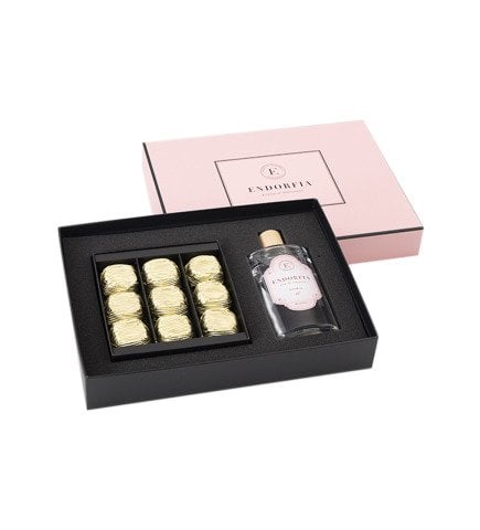 Double Premium Fındıklı Çiçek Special Çikolata & Kolonya - Pembe