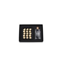 Double Premium Fıstıklı Kalp Çikolata & Kolonya Gold-Beyaz