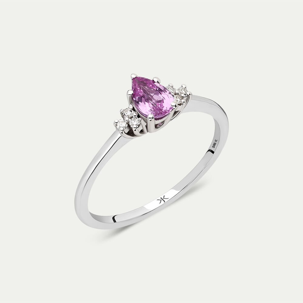 Pırlantalı Pembe Safir Yüzük