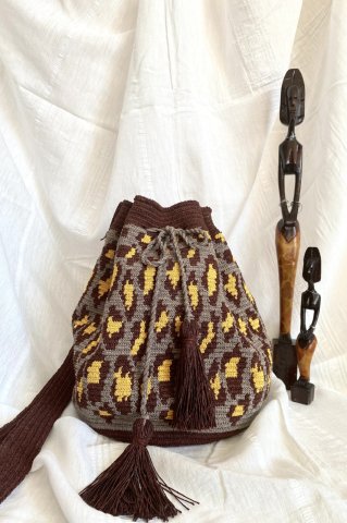 Leoparlı Wayuu Mochila Çanta, Kol Çantası