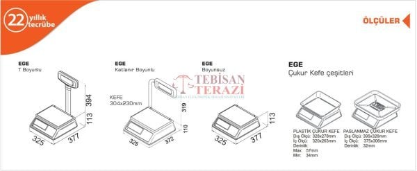 EGE LCD T BOYUN 15 KG X 2 / 5 GR FİYAT HESAPLAMALI TERAZİ