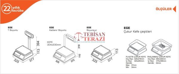 EGE LCD KATLANIR BOYUN 15 KG X 2 / 5 GR FİYAT HESAPLAMALI TERAZİ