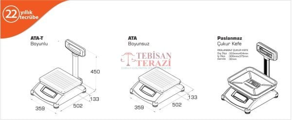 ATA BOYUNLU LCD 30 KG X 5 / 10 GR FİYAT HESAPLAMALI TERAZİ