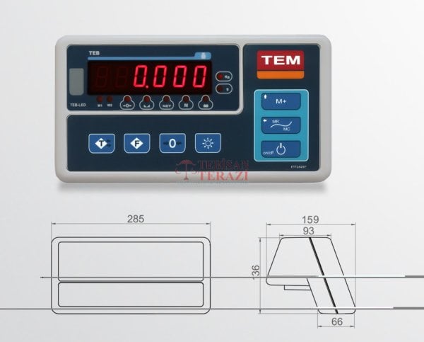 TEB LCD 45 X 45 150 KG X 20 / 50 GR TARTIM BASKÜLÜ