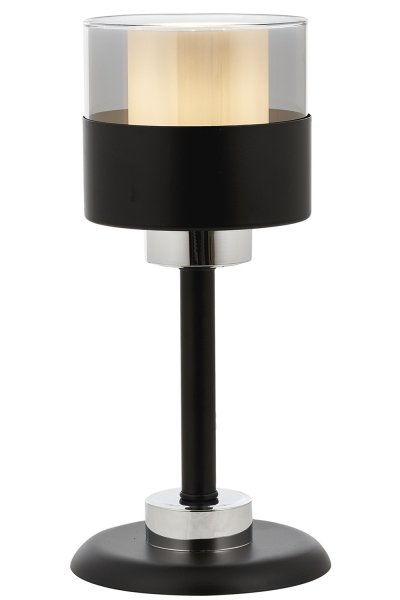 Siyah Boyalı Masa Lambası Metal Cam 16cm