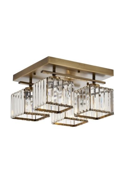 Av-60230-4E Eskitme Kaplama Modern Avize E27 Metal Kristal 40X40Cm