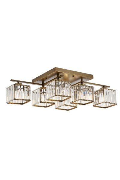 Av-60230-6E Eskitme Kaplama Modern Avize E27 Metal Kristal 80X40Cm