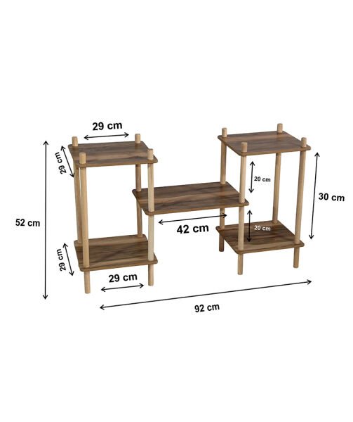 Saksı Standı Bahçe 5 Raflı Saksılık Çiçek Rafı Ahşap Saksılık Çiçeklik No3