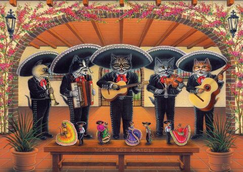 Художественная головоломка Flamenco Meow Team Пазл из 500 деталей