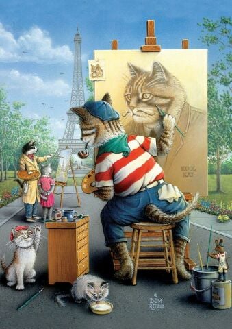 Art Puzzle Ressam Kedi 500 Parça Puzzle