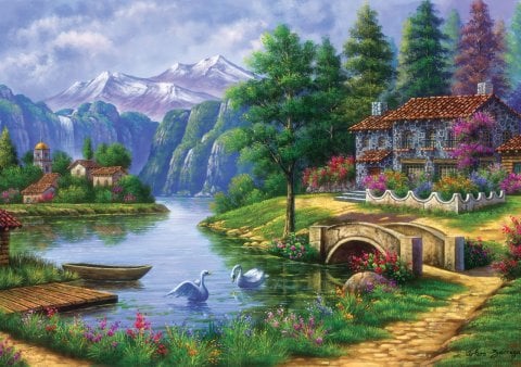 Art Puzzle Lake Village 1500 Piece Puzzle