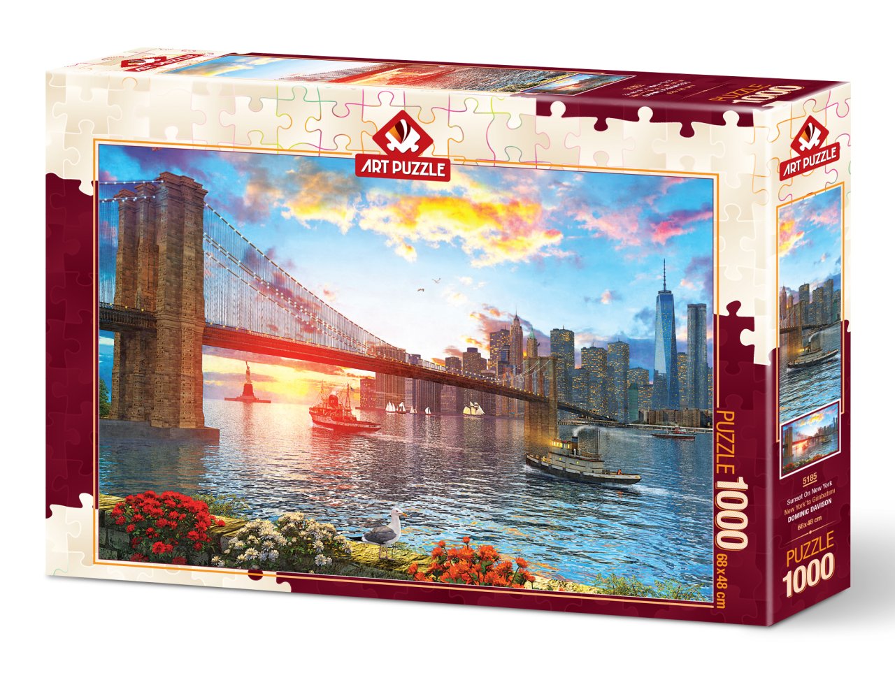 Kunstpuzzle Sonnenuntergang in New York 1000 Teile Puzzle