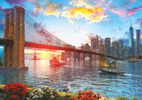 Kunstpuzzle Sonnenuntergang in New York 1000 Teile Puzzle