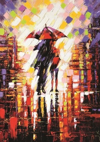 Rompecabezas de arte Amor bajo el paraguas Rompecabezas de 500 piezas