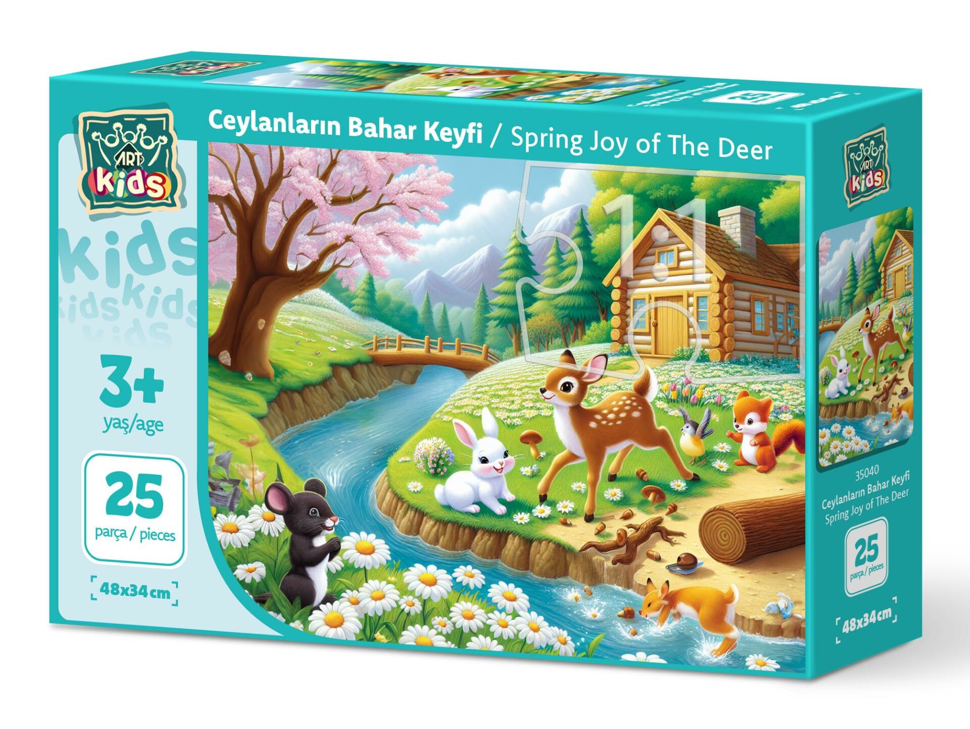 Art Kids Spring Joy of the Deer 25 Pieces Puzzle