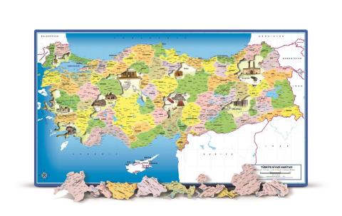 Художественная детская головоломка 81 штука Политическая карта Турции Пазл с рамкой