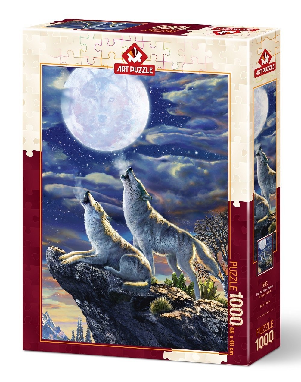 Art Puzzle Full Moon Wolves 1000 Piece Puzzle