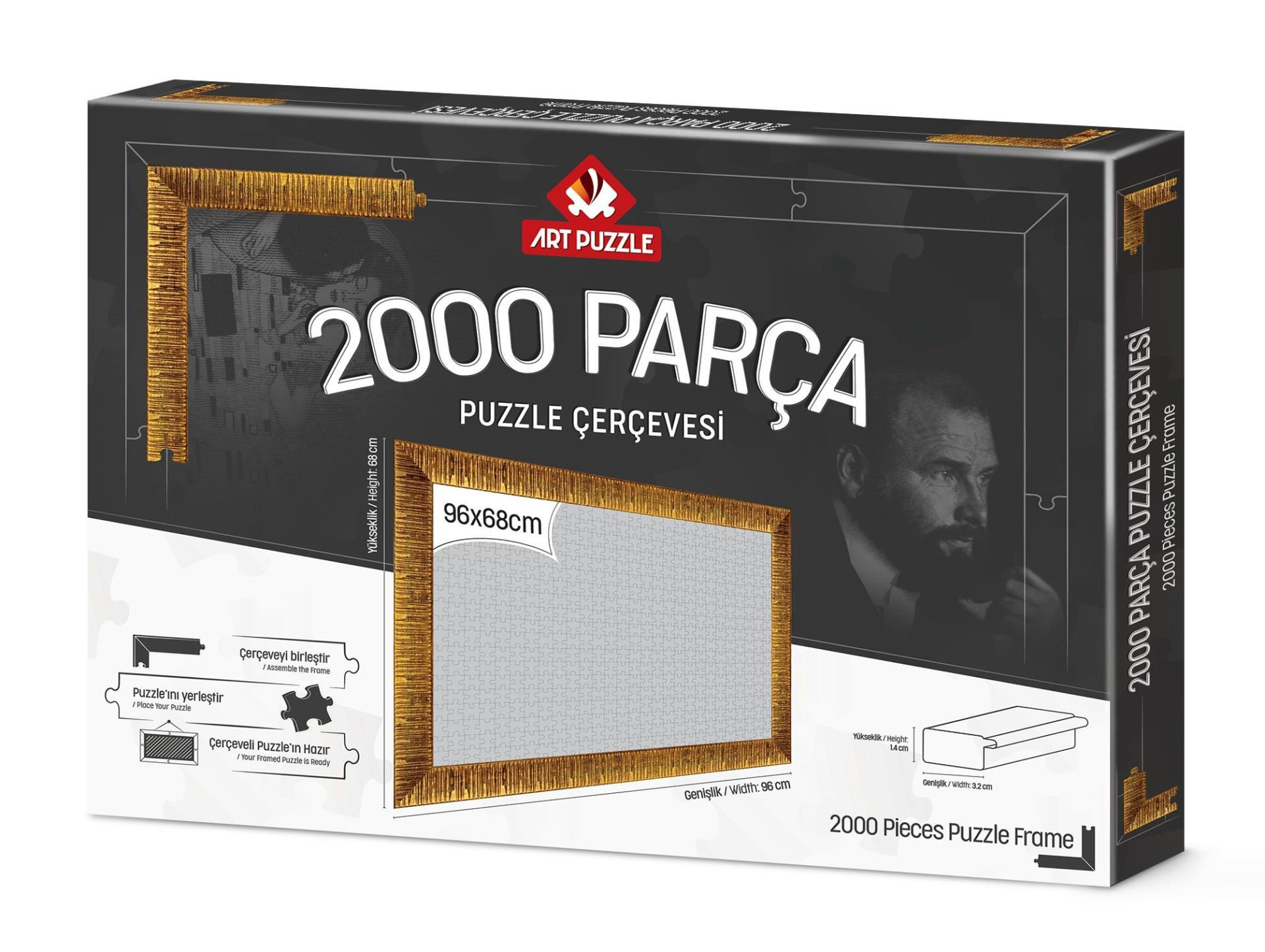 Art Puzzle Altın  2000 Parça Demonte Puzzle Çerçevesi