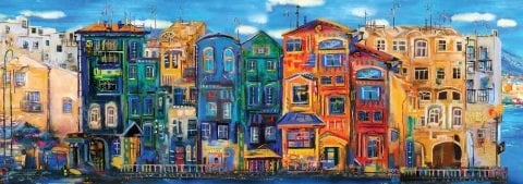 Art Puzzle Colorful Town 1000 Piece Panorama Puzzle