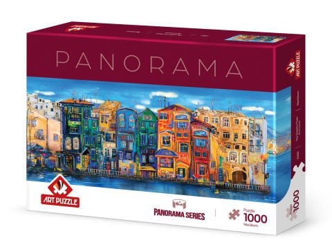 Art Puzzle Colorful Town 1000 Piece Panorama Puzzle