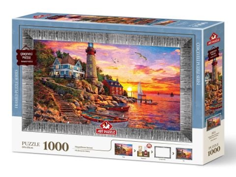 Art Puzzle The Gorgeous Sunset 1000 Piece Framed Puzzle