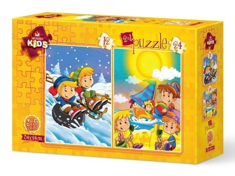 Art Çocuk Puzzle Yaz-Kış 12 + 24 Parça