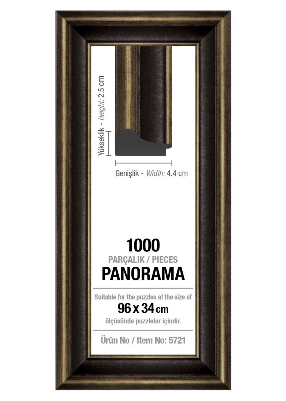 Art Puzzle Çerçevesi 1000'lik Siyah Panorama Çerçeve (43 mm)