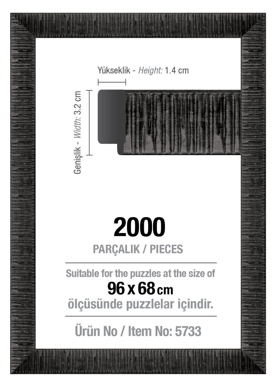 Art Puzzle Çerçevesi 2000'lik Siyah Çerçeve (30 mm)