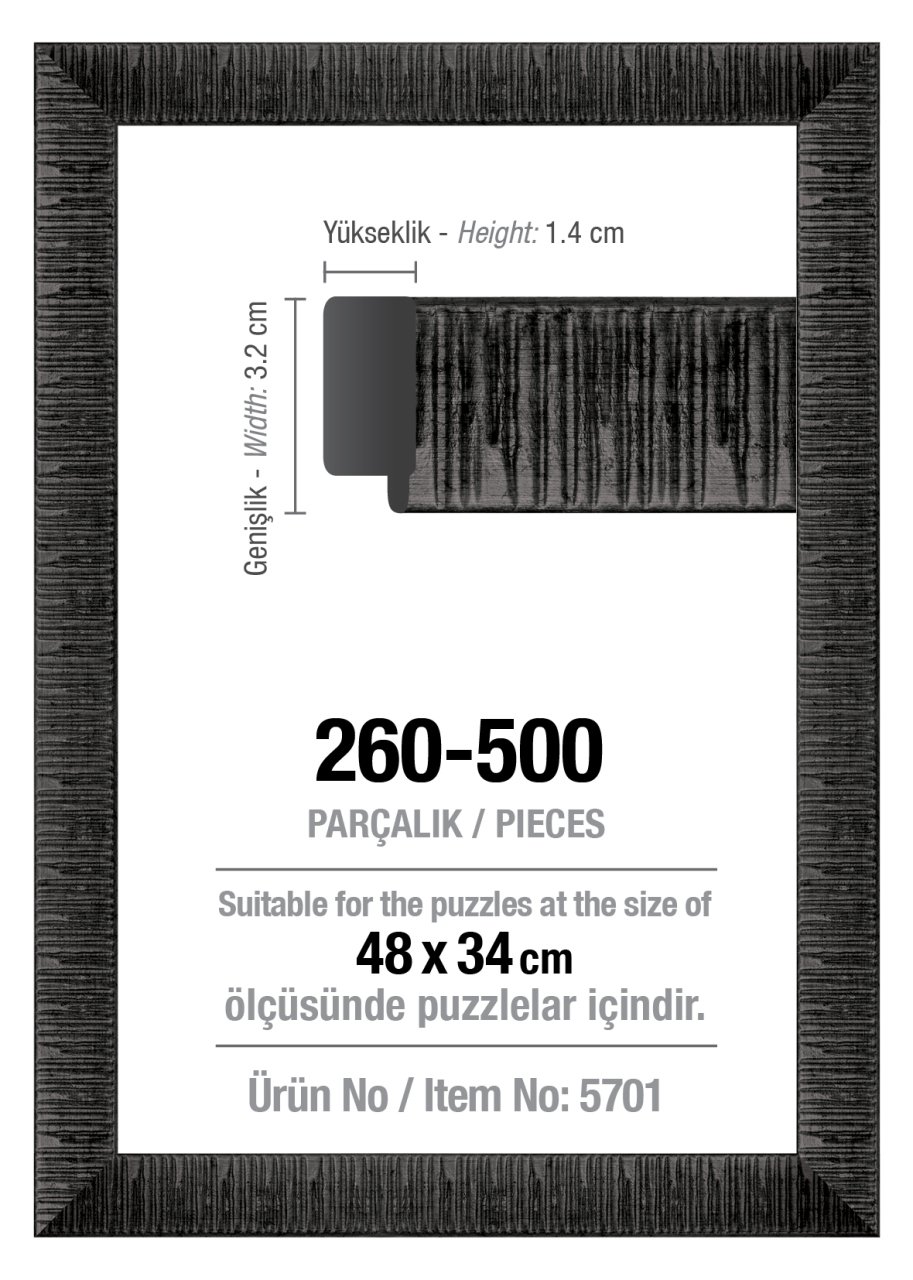 Art Puzzle Frame 260/500 Schwarzer Rahmen (30 mm)
