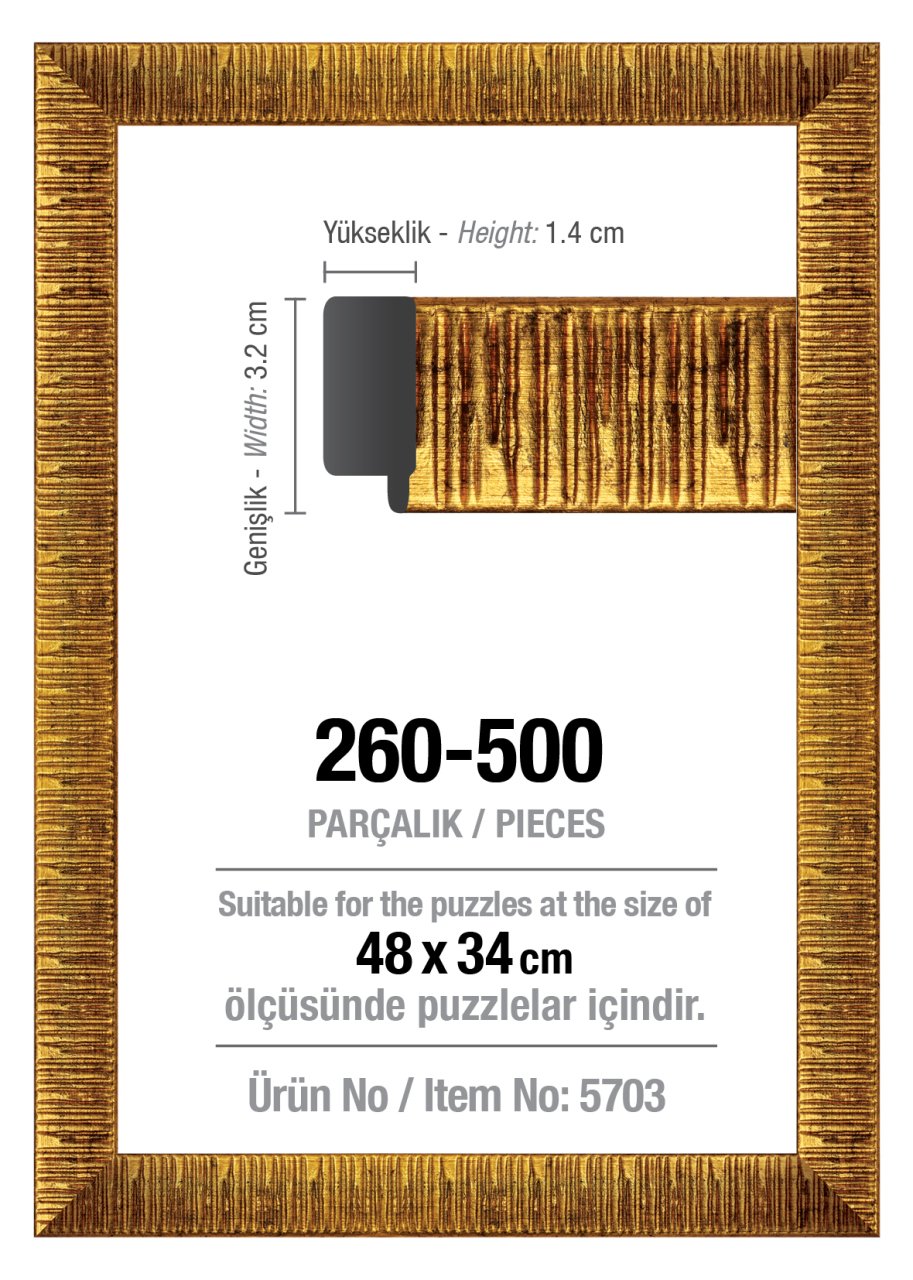 Art Puzzle Çerçevesi 260/500'lük Altın Çerçeve (30 mm)