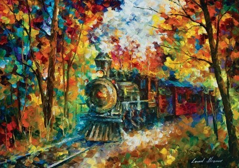 Художественный пазл Осенний поезд Пазл из 500 деталей
