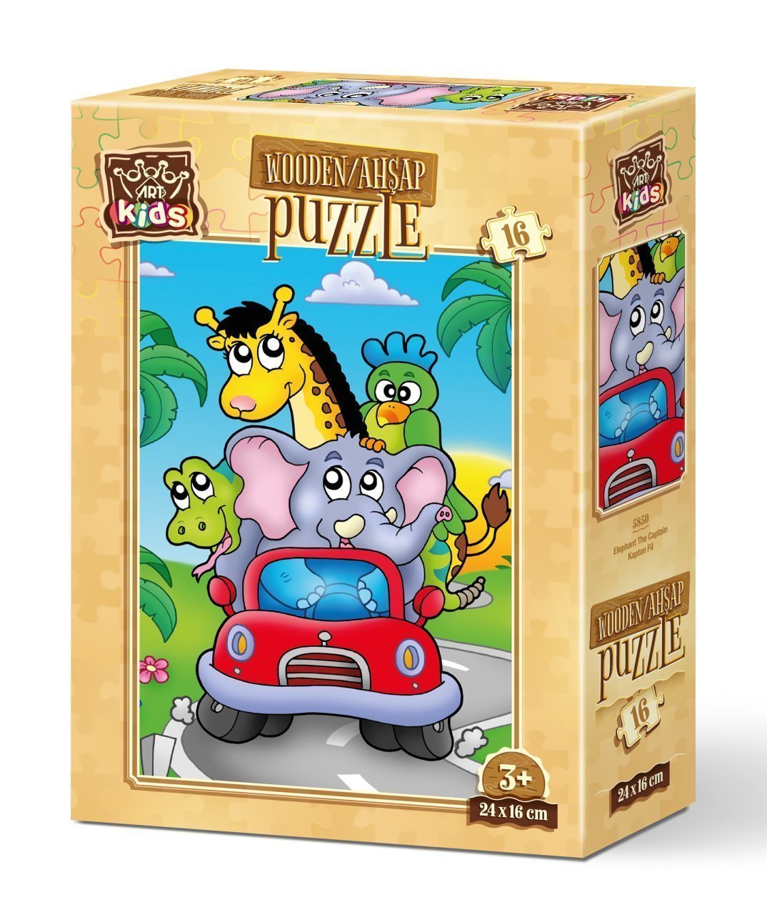 Art Kids Kaptan Fil 16 Parça Ahşap Puzzle