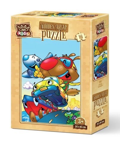 Art Kids Fast Dog Puzzle de madera de 16 piezas