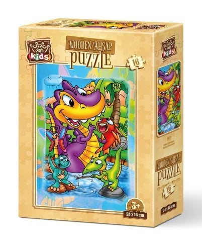 Rompecabezas de madera de 16 piezas Art Kids Pescando dinosaurios